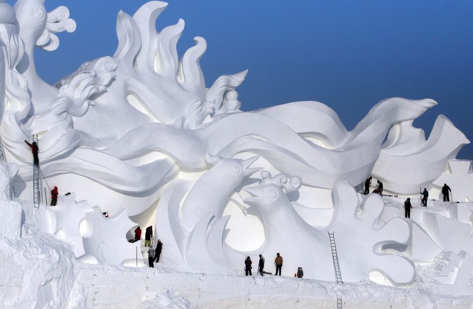 بزرگترین مجسمه برفی در چین