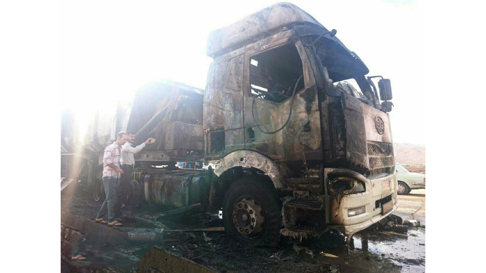 رکنا: آتش سوزی تریلی در فسا
