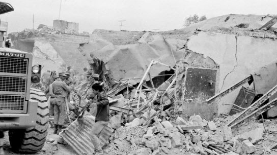 تصاویر زیر‌خاکی از حمله موشکی به شهر مسجد سلیمان در ۴ دی ماه ۱۳۶۲
