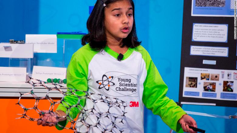 دختر 11 ساله پدیده علمی جدید امریکا و برنده جایزه 25 هزار دلاری شد