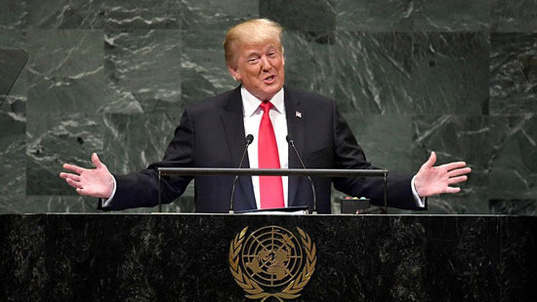 خانواده ترامپ هنگام سخنرانی وی در سازمان ملل+عکس