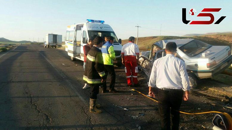 7 مصدوم در شاخ به شاخ دو خودرو در مراغه + عکس