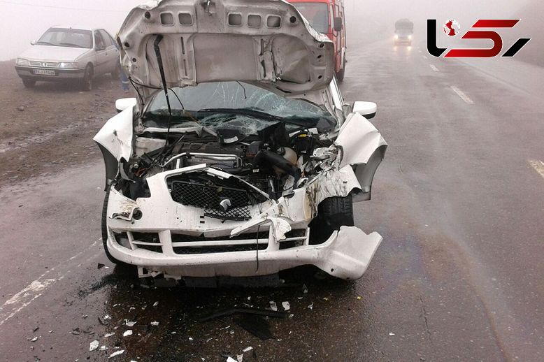 تصادف خونین در گردنه حیران + عکس خودروی پوکیده