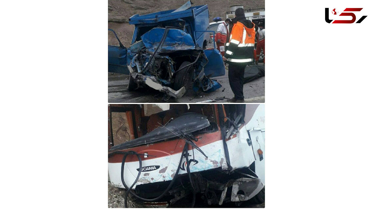 فیلم تصادف اتوبوس و نیسان در سرچم / 13 نفر زخمی شدند